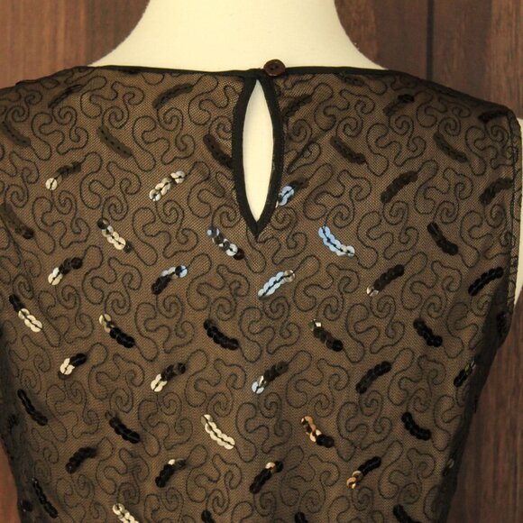 Jones New York Womens Top, New with Tags Black over Beige, Size 4, Sequins - Picture 11 of 11